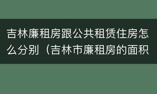 吉林廉租房跟公共租赁住房怎么分别（吉林市廉租房的面积一般多大）