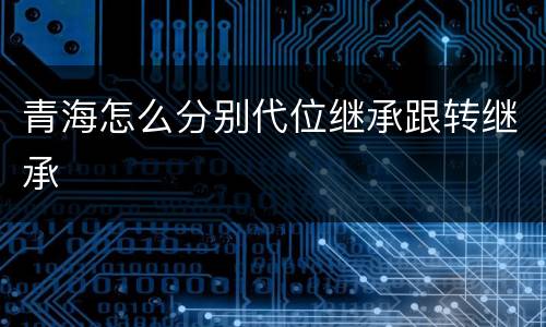 青海怎么分别代位继承跟转继承