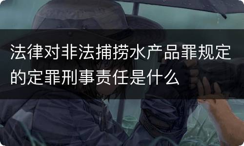 法律对非法捕捞水产品罪规定的定罪刑事责任是什么