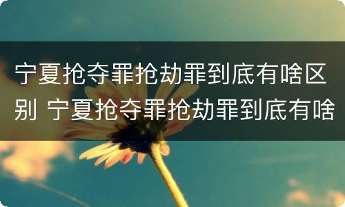 宁夏抢夺罪抢劫罪到底有啥区别 宁夏抢夺罪抢劫罪到底有啥区别啊