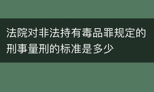 法院对非法持有毒品罪规定的刑事量刑的标准是多少