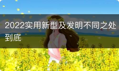 2022实用新型及发明不同之处到底