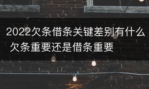 2022欠条借条关键差别有什么 欠条重要还是借条重要