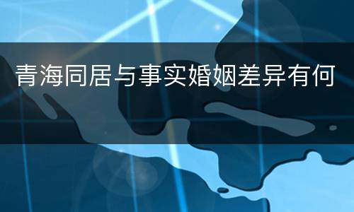 青海同居与事实婚姻差异有何