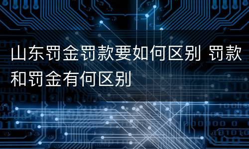 山东罚金罚款要如何区别 罚款和罚金有何区别