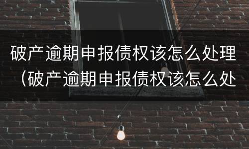 破产逾期申报债权该怎么处理（破产逾期申报债权该怎么处理呢）