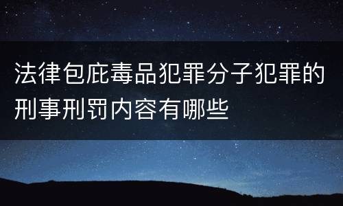 法律包庇毒品犯罪分子犯罪的刑事刑罚内容有哪些