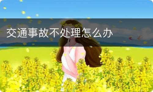 交通事故不处理怎么办