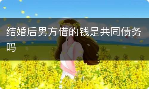 结婚后男方借的钱是共同债务吗