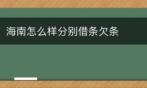海南怎么样分别借条欠条