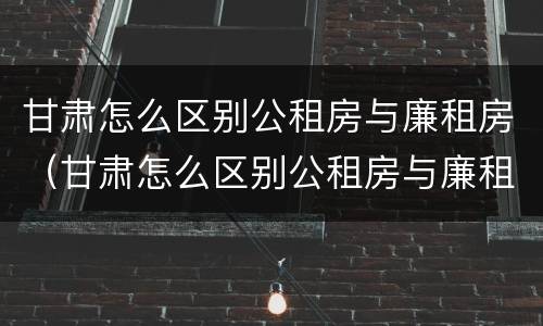 甘肃怎么区别公租房与廉租房（甘肃怎么区别公租房与廉租房的区别）
