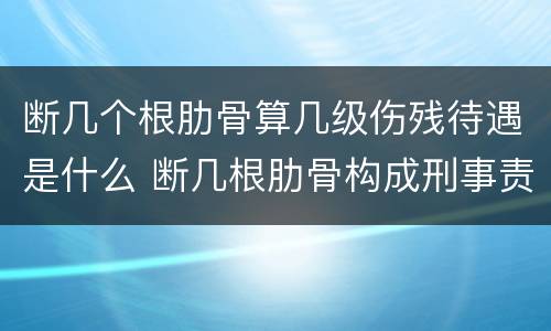 断几个根肋骨算几级伤残待遇是什么 断几根肋骨构成刑事责任