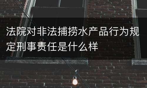 法院对非法捕捞水产品行为规定刑事责任是什么样