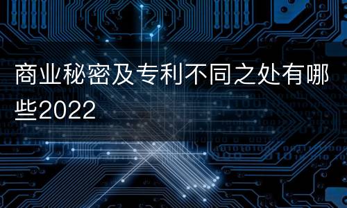 商业秘密及专利不同之处有哪些2022