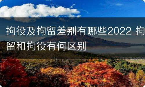 拘役及拘留差别有哪些2022 拘留和拘役有何区别