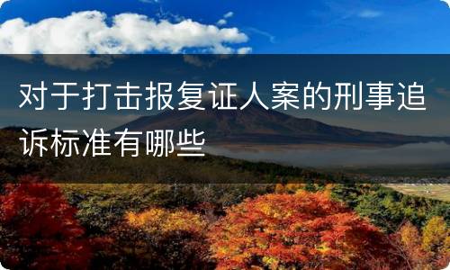 对于打击报复证人案的刑事追诉标准有哪些