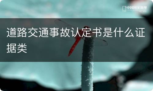 道路交通事故认定书是什么证据类