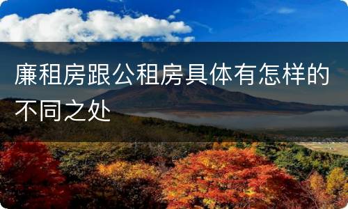 廉租房跟公租房具体有怎样的不同之处