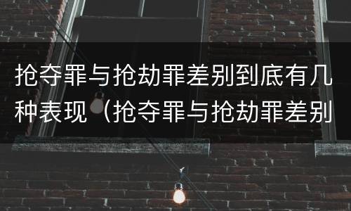 抢夺罪与抢劫罪差别到底有几种表现（抢夺罪与抢劫罪差别到底有几种表现形式）