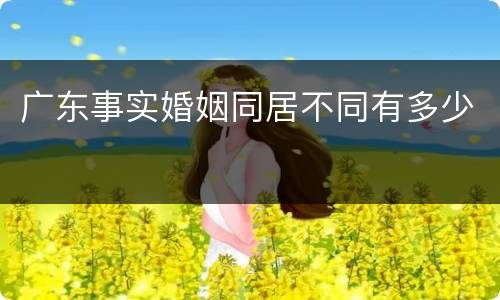 广东事实婚姻同居不同有多少
