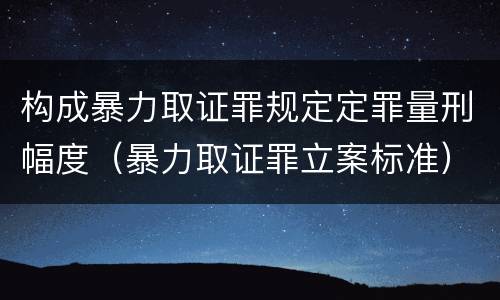 构成暴力取证罪规定定罪量刑幅度（暴力取证罪立案标准）