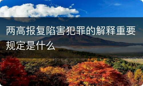 两高报复陷害犯罪的解释重要规定是什么