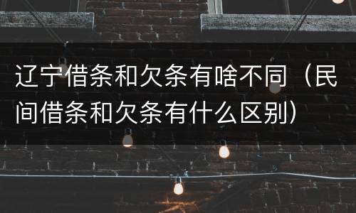 辽宁借条和欠条有啥不同（民间借条和欠条有什么区别）