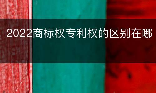2022商标权专利权的区别在哪