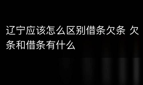 辽宁应该怎么区别借条欠条 欠条和借条有什么