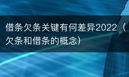 借条欠条关键有何差异2022（欠条和借条的概念）