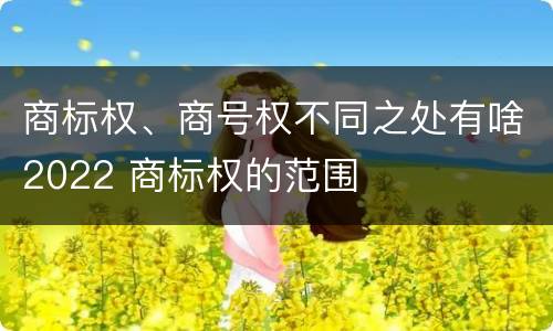 商标权、商号权不同之处有啥2022 商标权的范围