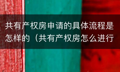 共有产权房申请的具体流程是怎样的（共有产权房怎么进行申请）