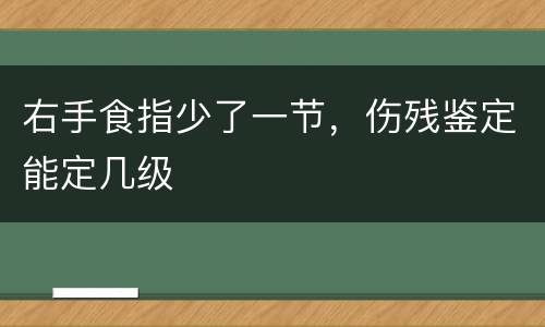 右手食指少了一节，伤残鉴定能定几级