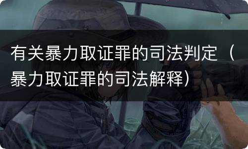 有关暴力取证罪的司法判定（暴力取证罪的司法解释）