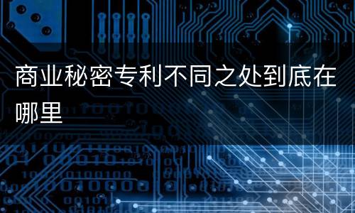 商业秘密专利不同之处到底在哪里