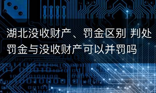 湖北没收财产、罚金区别 判处罚金与没收财产可以并罚吗