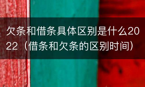 欠条和借条具体区别是什么2022（借条和欠条的区别时间）
