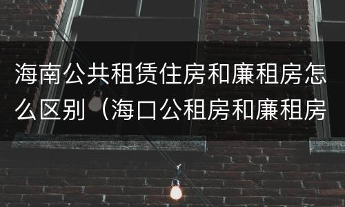 海南公共租赁住房和廉租房怎么区别（海口公租房和廉租房的区别）