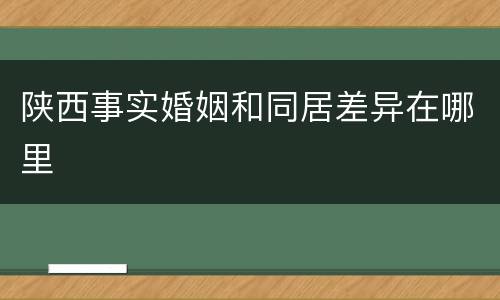 陕西事实婚姻和同居差异在哪里
