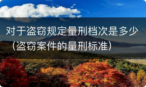 对于盗窃规定量刑档次是多少（盗窃案件的量刑标准）