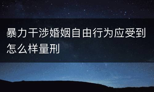 暴力干涉婚姻自由行为应受到怎么样量刑