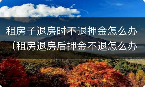 租房子退房时不退押金怎么办（租房退房后押金不退怎么办）
