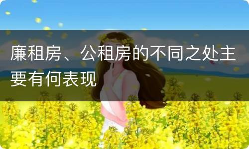 廉租房、公租房的不同之处主要有何表现