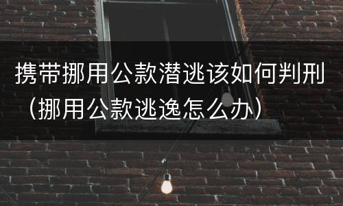 携带挪用公款潜逃该如何判刑（挪用公款逃逸怎么办）