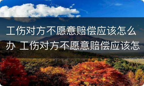 工伤对方不愿意赔偿应该怎么办 工伤对方不愿意赔偿应该怎么办呢