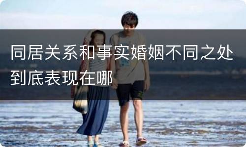 同居关系和事实婚姻不同之处到底表现在哪