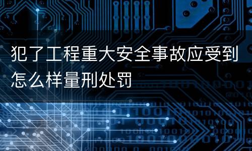 犯了工程重大安全事故应受到怎么样量刑处罚