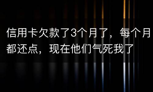 信用卡欠款了3个月了，每个月都还点，现在他们气死我了
