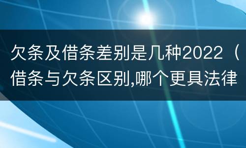 欠条及借条差别是几种2022（借条与欠条区别,哪个更具法律）