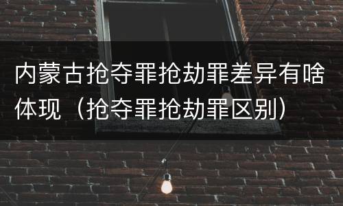 内蒙古抢夺罪抢劫罪差异有啥体现（抢夺罪抢劫罪区别）